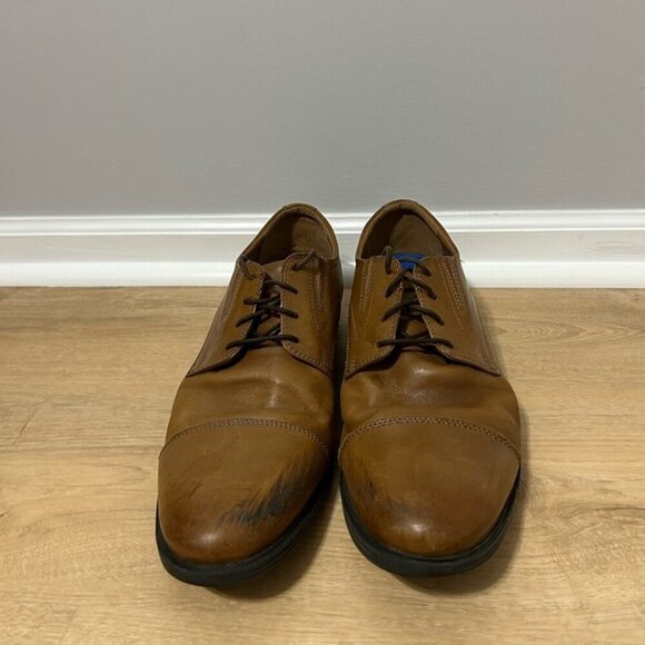 Clark’s Brown Leather Oxford Shoes Cap Toe Dress Shoes Men’s Size 15 - Picture 2 of 8